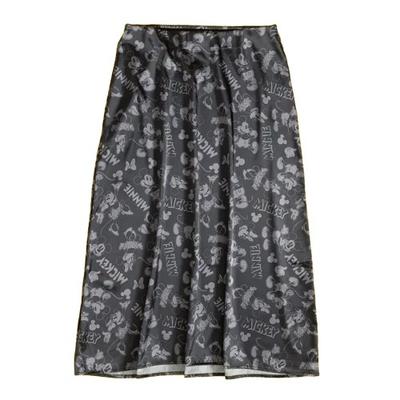 Womens/Ladies Mickey Mouse & Minnie Mouse Patterned Satin Midi Skirt