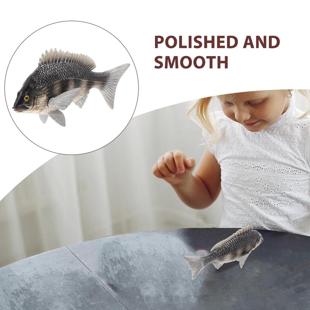 EXCEART Sea Bream Figure, Fish Model, Decorative Black Figurine, Simulation Toy