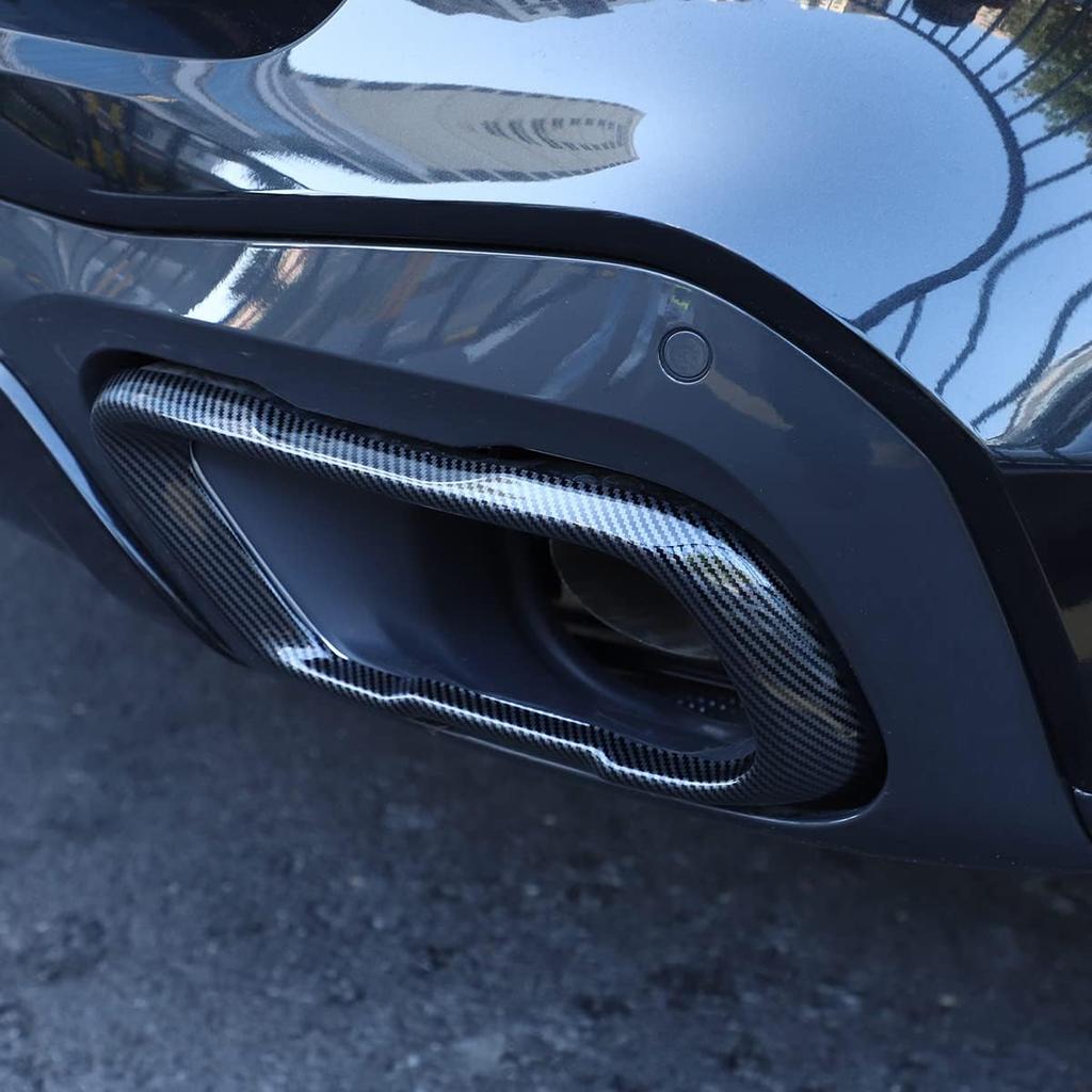 LLKUANG Stainless Car Tail Muffler Exhaust Pipe Output Cover for BMW X5 G05 X6 G06 X7 G07 2019-2024(Suitable For M Sports Version) (Carbon fiber