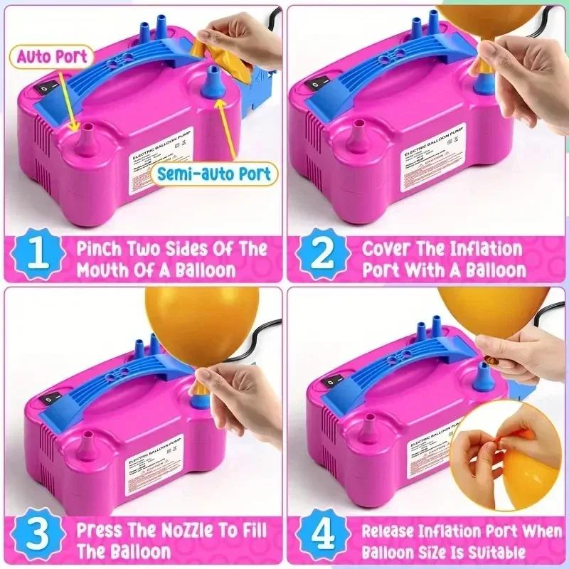 Electric balloon pump balloon blowing machine air pump double hole automatic air pump inflatable balloon machine wedding room ba