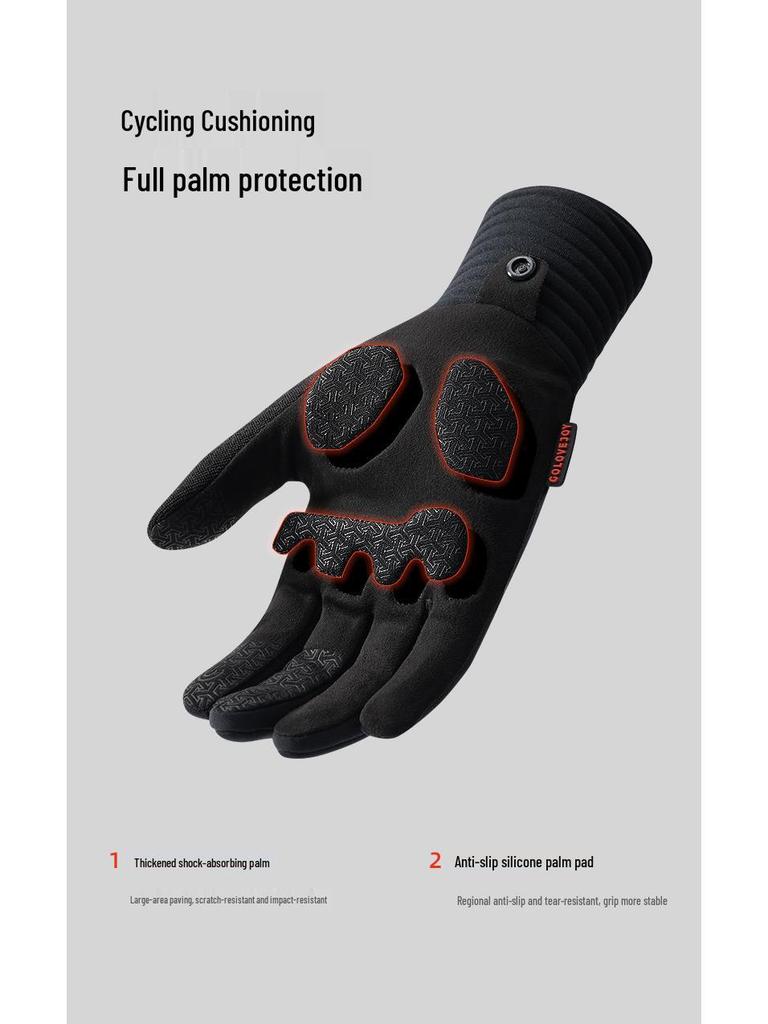 Unisex Fleece Cycling Gloves for Autumn & Winter – Warm, Non-Slip, Outdoor Sports Glove for Road Biking (DB75)