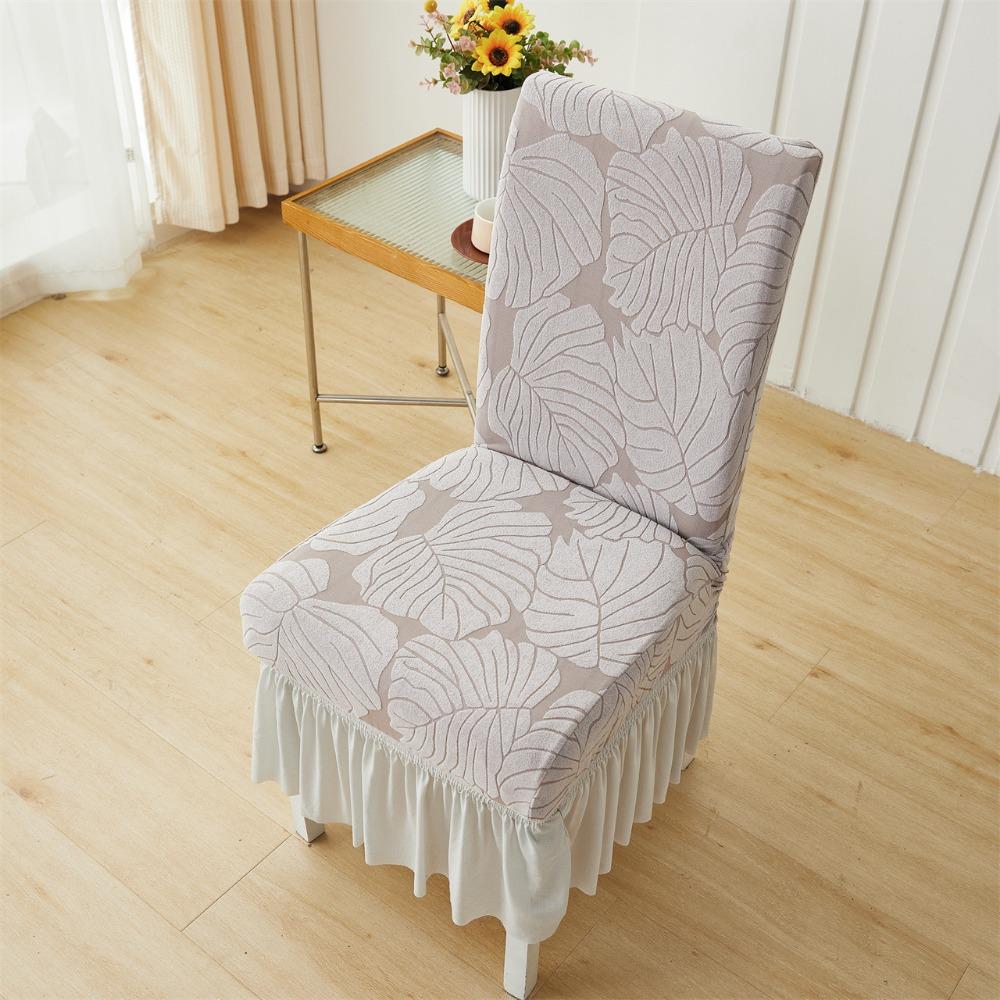

Stretch Chair Slipcover with High Skirt Thickened Cationic Fabric for Hotel Elastic Dining Chair Cover 1pc