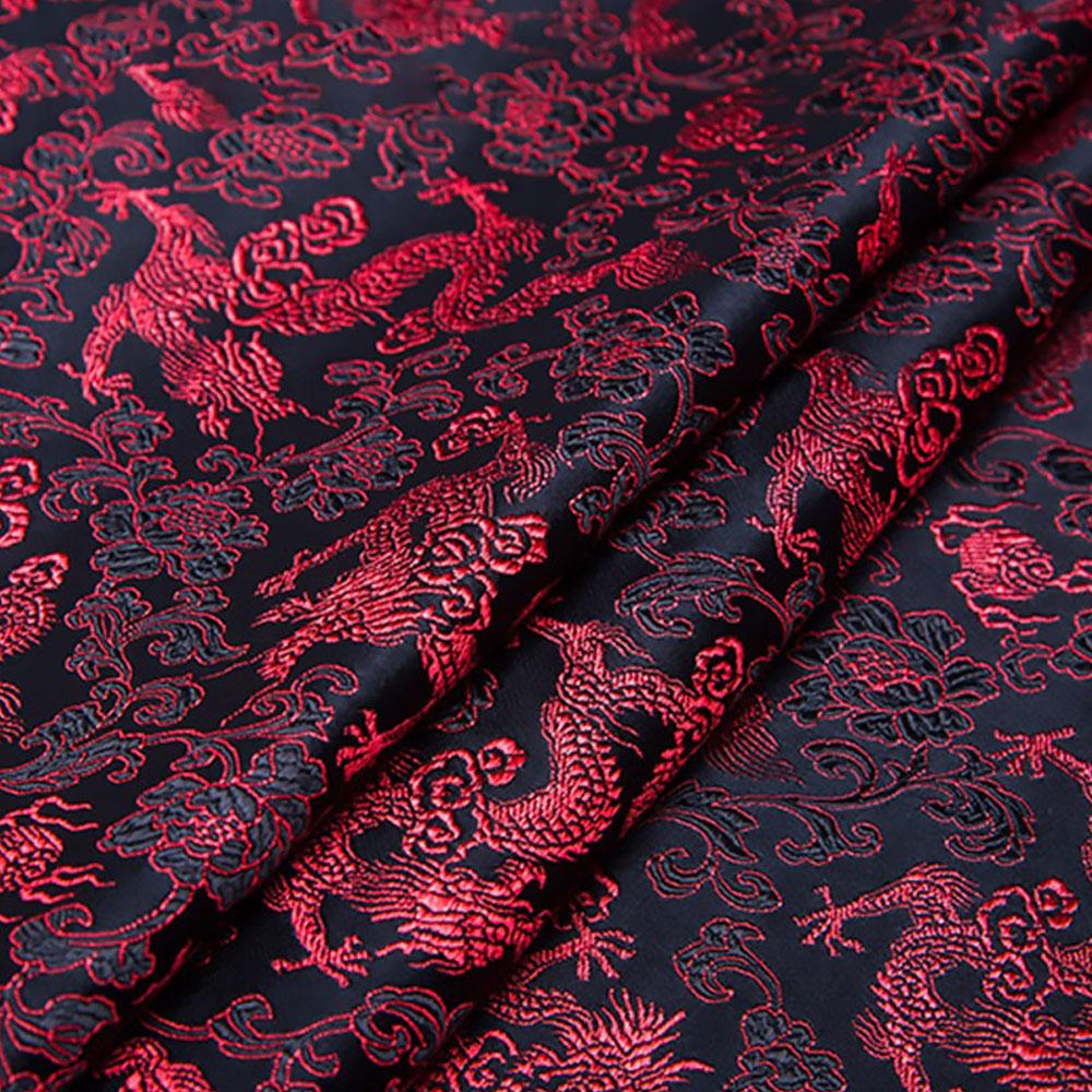 Brocade Jacquard Fabrics Embroidery Silk Dragon Pattern Costume Cheongsam Kimono Materials For Sewing Dress Bag DIY Gift Box Tie
