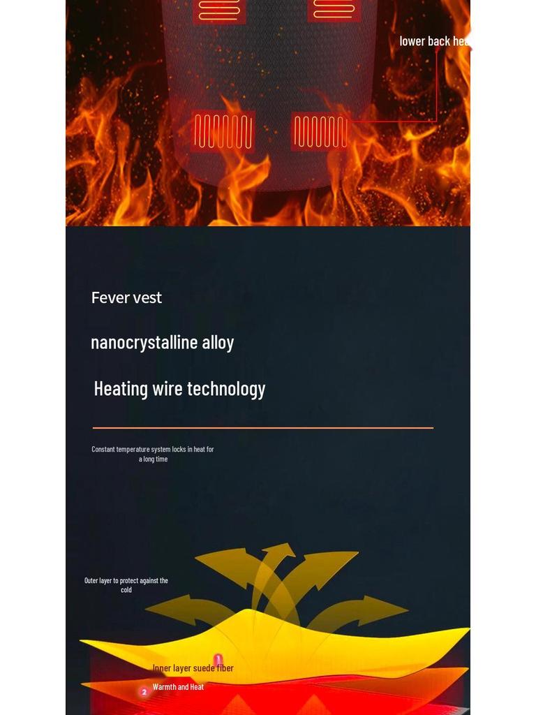 Winter USB Electric Heated Vest with Smart Carbon Fiber Technology