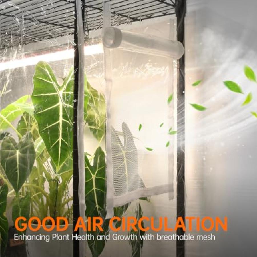 Indoor Greenhouse with Grow Light Plant Shelf 4 Pack T8 Full Spectrum Plant Lights and Cover Mini Greenhouse for Indoor Plant S