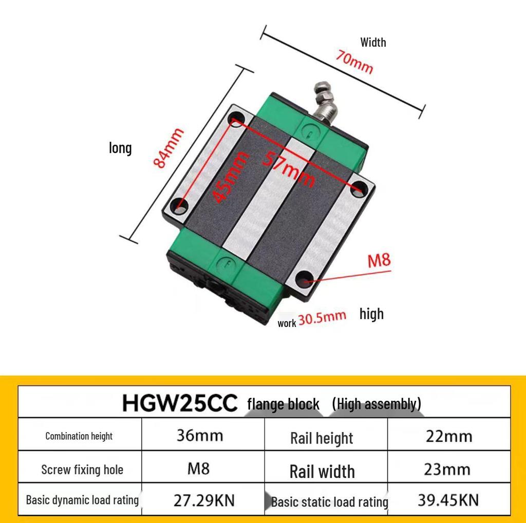 HIWIN Interchangeable Linear Guideway Block for HGH/EGH/CA Series (Sizes 15-30)