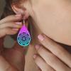 Bohemian Style Colorful Mandala PU Leather Earrings Boho Earrings Trendy Female Earrings Elegant Fashion Earrings Christmas Gifts for Women