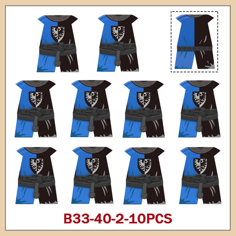 Medieval Military Castle Knight Armour Shoulder Armor Building Blocks Soldier Figure Parts Printed Army Warrior Bricks Toy Gifts