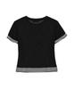 Nigaennikol Nicole Sheer Layered Logo Top_Black