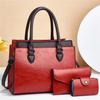 Neue Damen 3 in 1 Fashi Retro Tote Umhängetasche Patchwork Lässig PU-Leder 3-teiliges Set Umhängetaschen
