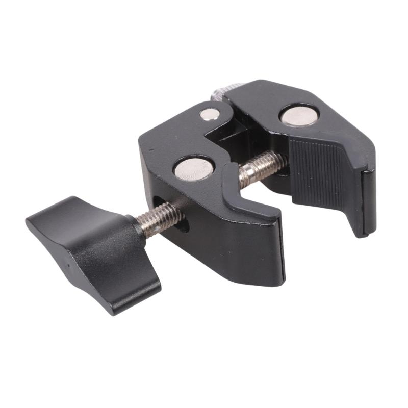 Aluminum Camera Clamp With Double 1/4 3/8 Threaded 3KG Load For Action Camera Phone Holder Studio Equipment Mount