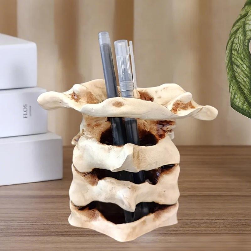 Skull Bones Pen Pencil Holder Makeup Brush Holder Vanty Desk Office Organzer Goth Decorations Gothic Skulls & Bones Organizer