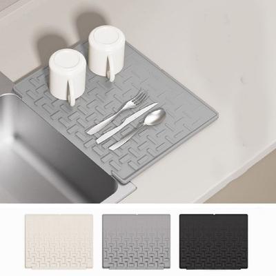 Heat Insulation Silicone Drainage Mat Slope Design Silicone Material Kitchen Drain Pad High-Temperature Resistant