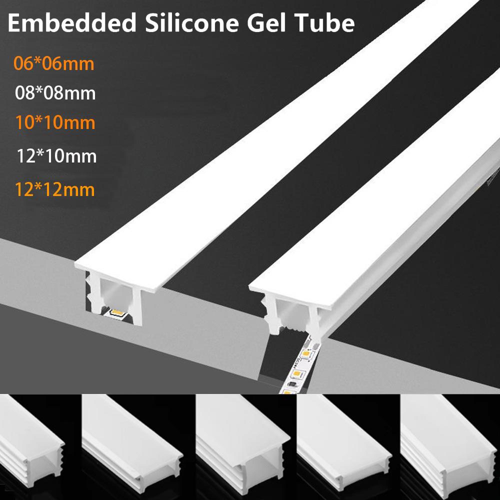 DIY Recessed LED Neon Tube Silicone Gel Covering Flexible Embedded Soft Diffuser Linear White 1M-15M for COB 5050 2835 LED Strip 4