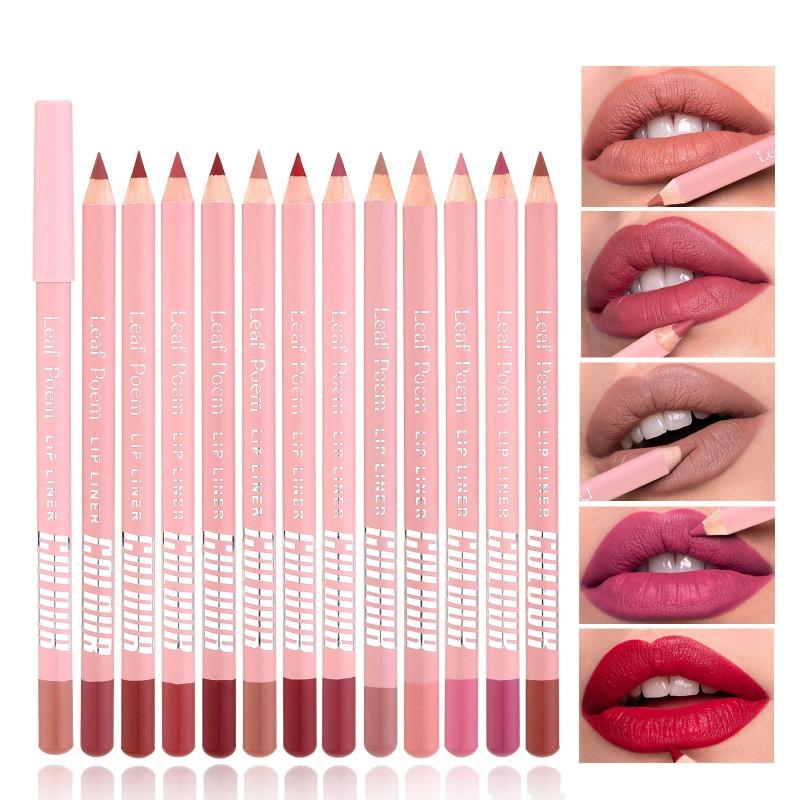 12Color Matte Lipliner Pencil Waterproof Plumping Stain Lipstick Natural Nude Pink Lip Liner Pro Outline The Lips Contour Makeup