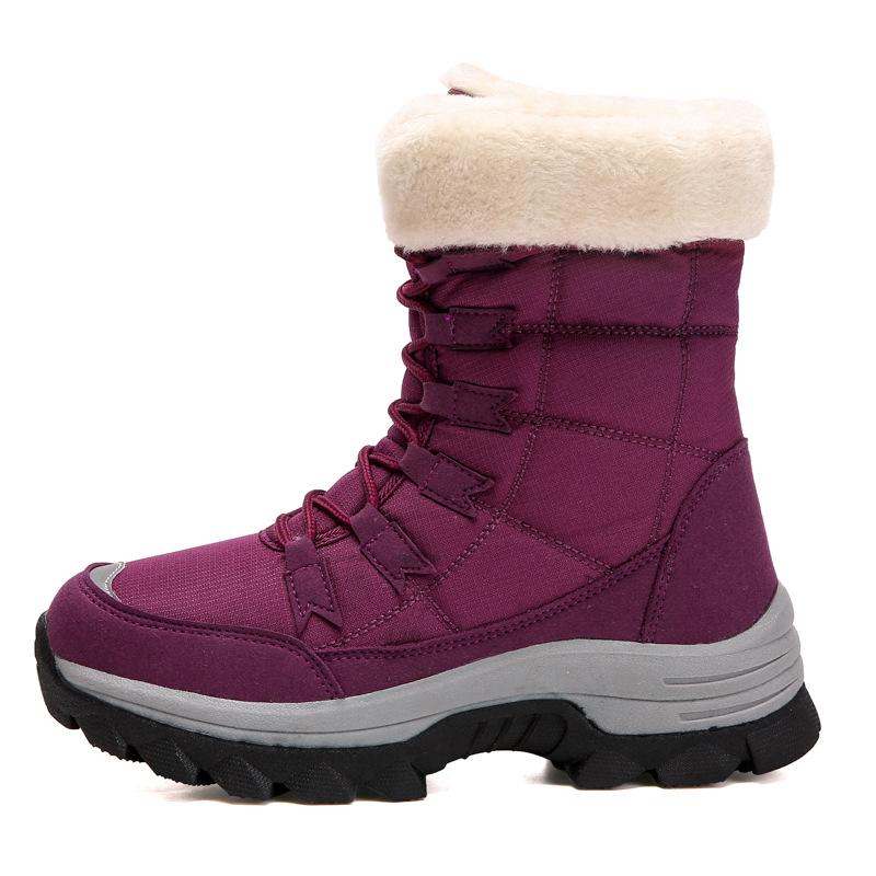 Winter Snow Boots Womens Non Slip Outdoor Waterproof Mid Calf Boots with Warm Faux Fur Lined Fashion Shoes 2025