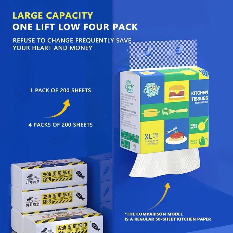 Kitchen Paper Towel Hanging Drawer Kitchen Absorbent Paper 200 Large Capacity for Kitchen Dining Room