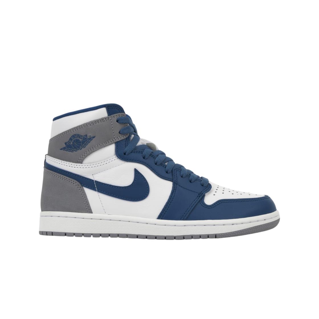 Air Jordan 1 Retro High OG True Blue Unisex Sneaker Weiß Zementgrau DZ5485-410 44 gray