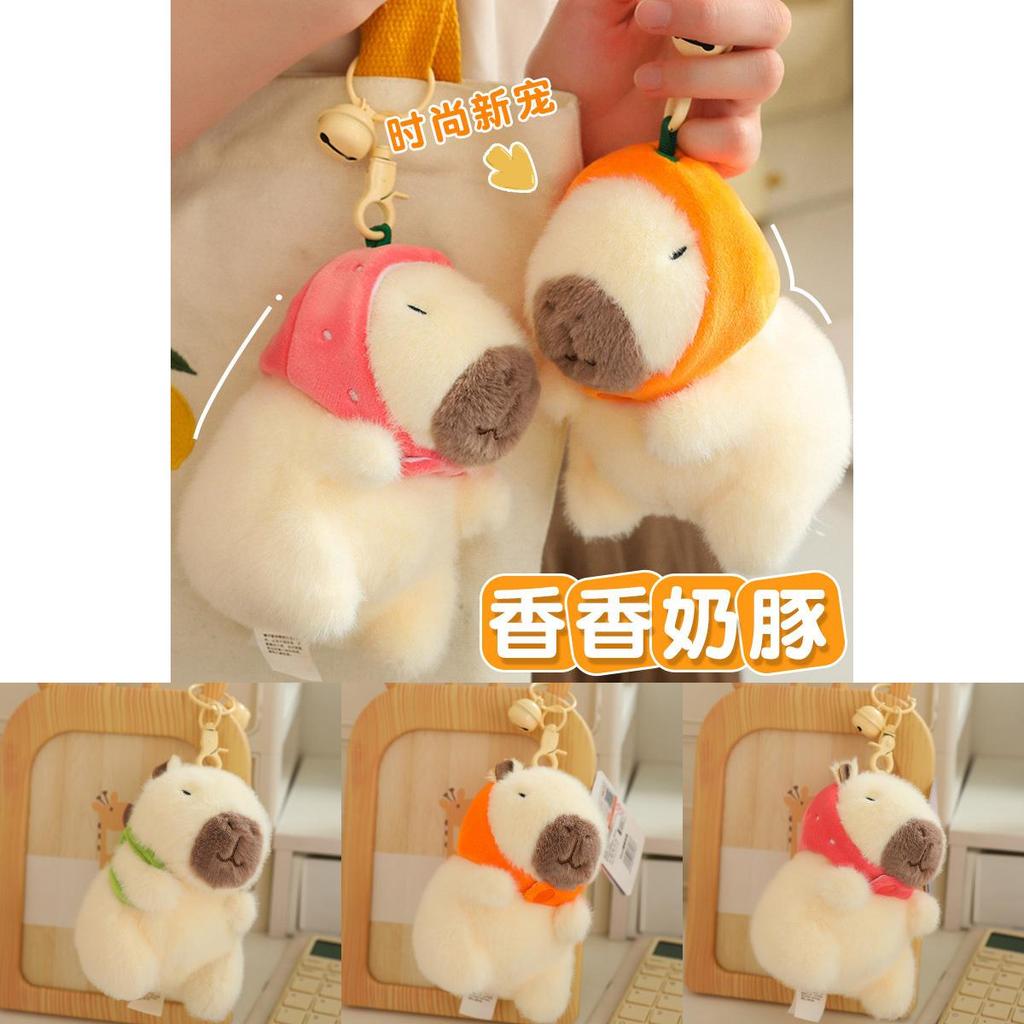 Adorable Strawberry Capybara Plush Backpack Charm For Girls Cute Keychain Gift Idea