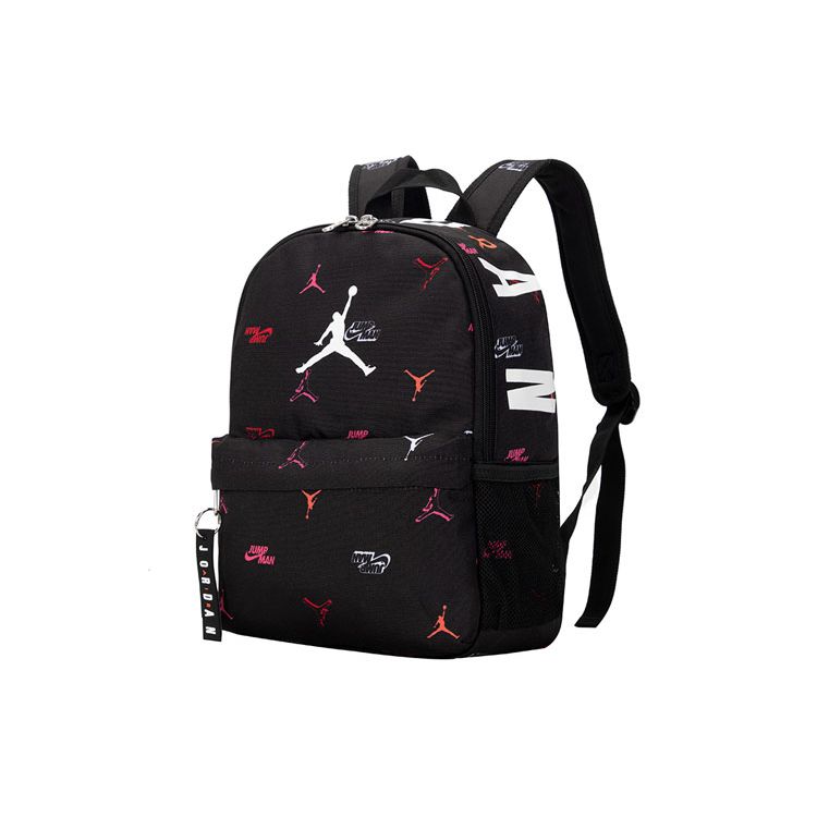 Jordan All Over Logo Sports Casual Polyester Backpack Small Unisex Backpacks Black JD2213008TD-005 Black