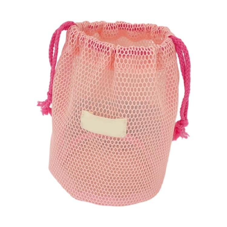 Grid Pattern Cosmetic Organizer Large Capacity Drawstring Bag Polyester for Travel and Gym Essential