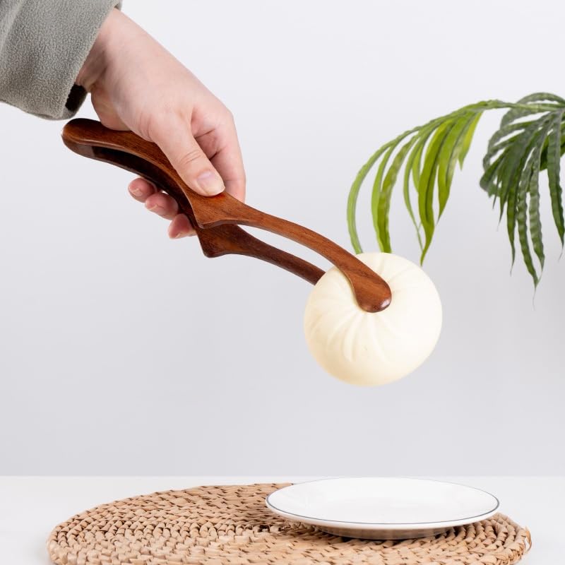 Pinze da Cucina in Legno con Punta Rialzata Leaguegg 29cm Pinza per Cibo Leggera per Cucinare BBQ Campeggio con Piccola Pinza di Bambù