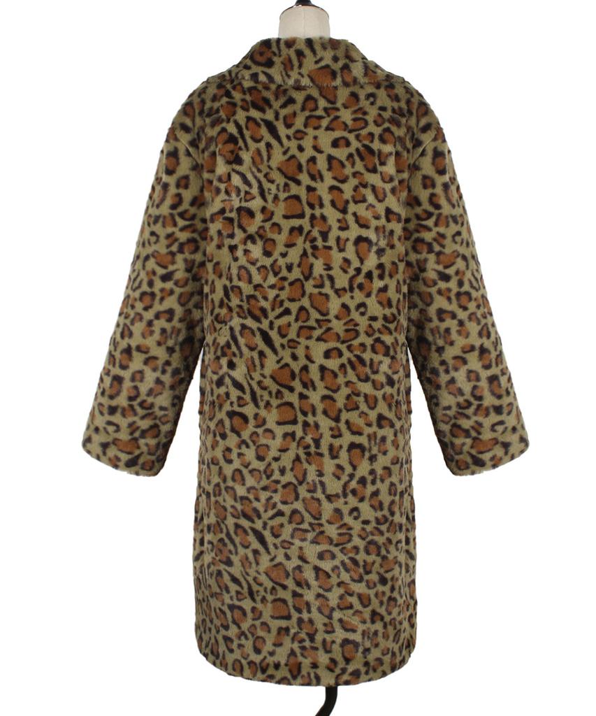 Leopard Faux Pelzmantel Frauen Kleidung Mode Revers Flauschige Jacke Weibliche Langarm Blazer Kragen Faux Pelz Jacke Damen Plüsch Mantel streetwear