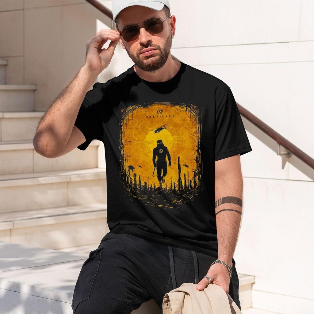 2026 New Model Mens Shortsleeve Half Life Game Rise Shine T Shirt Graphic Mens Tees Summer Cotton Tops Oneck Tshirt Half Lif