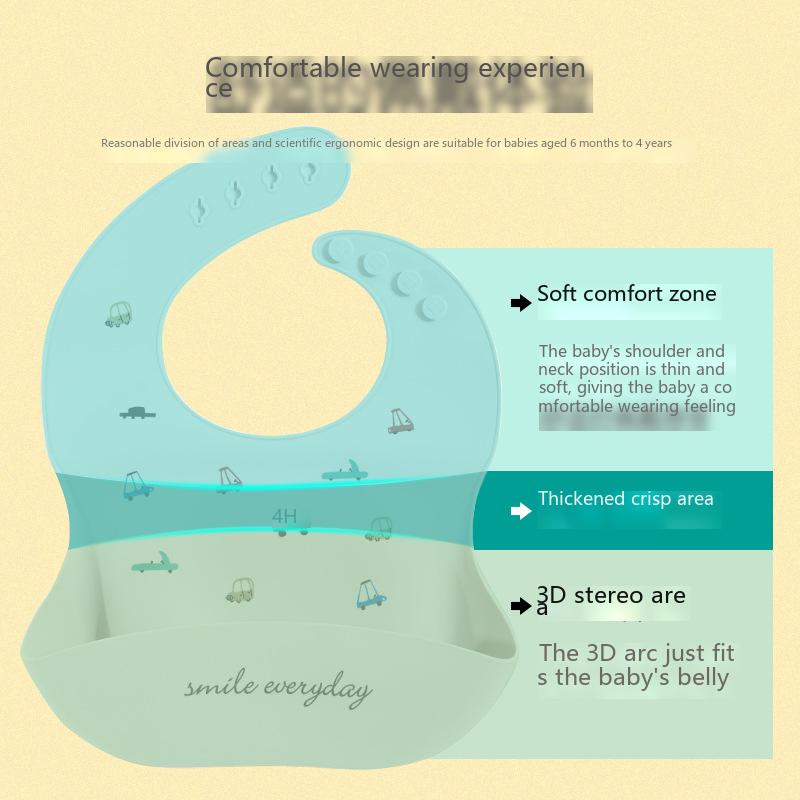 Children's Products Baby Bibs Waterproof Children Silicone Bibs Baby Drooling Rice Bibs Washable