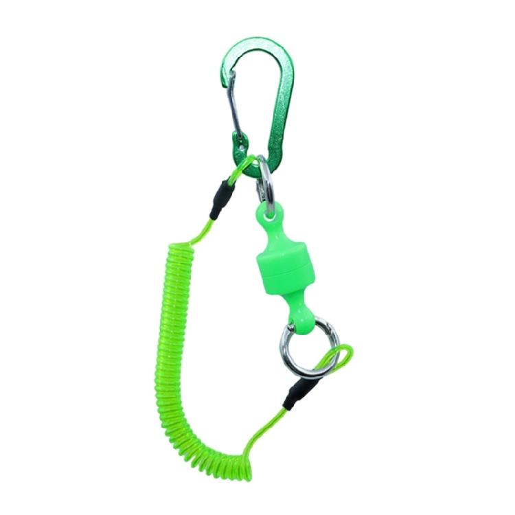 

Auto Magnetic Pull Hook Retractable Cord for Fishing Gear Protecting Strong Hold Strong Magnets Carabiner зелёный