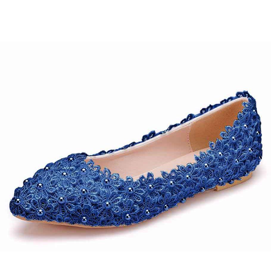 Lace Bride Shoes Handmade Wedding Shoes Colorful Shoes Colorful Wedding Shoes Bridesmaid Shoes Show Flat Heels Single Shoes