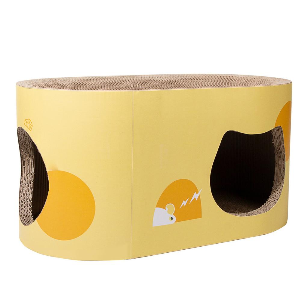 Pet Scratcher, Corrugated Cardboard Pet Scratcher House With Hole, Large Scratching Lounger Bed