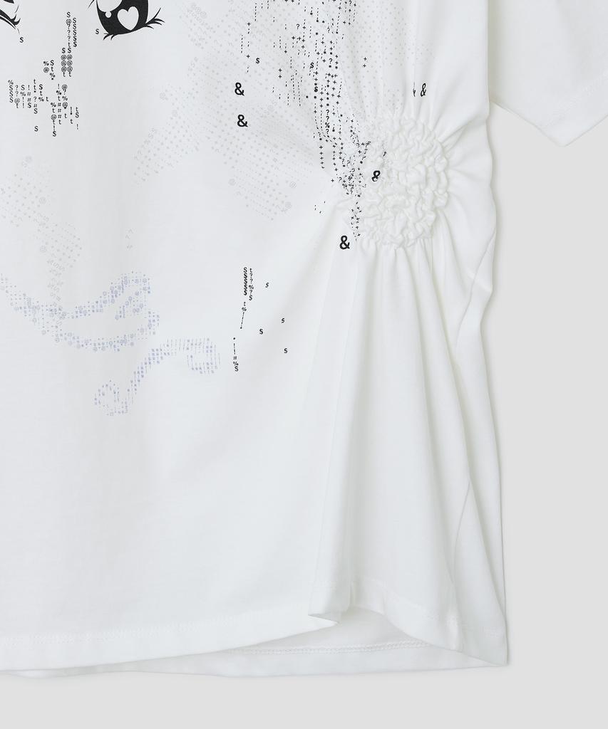 Taibseobiseu Scattered Ruched Top [White]