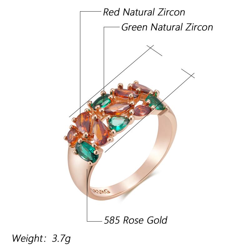 Shiny Natural Zircon Bride Wedding Rings For Women Trend  Rose Gold Color Daily Fine Jewelry Best Crystal Gift