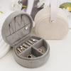 Round Velvet Travel Jewelry Box - Portable Organizer For Rings Earrings Necklaces
