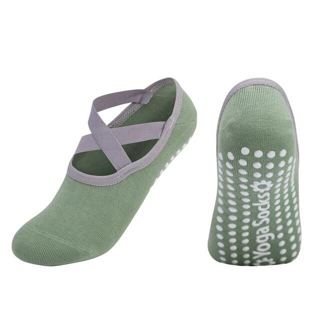 Damen Bandage Pilates Socken Silikon Anti-Rutsch Quick-Dry Yoga Socken Damen Ballett Tanz Baumwolle Sport Fitness Socken für das Fitnessstudio