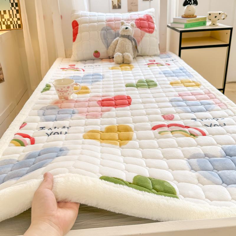 Coral milk fleece thickened flannel mattress cover blanket mattress quilt bedding mattress