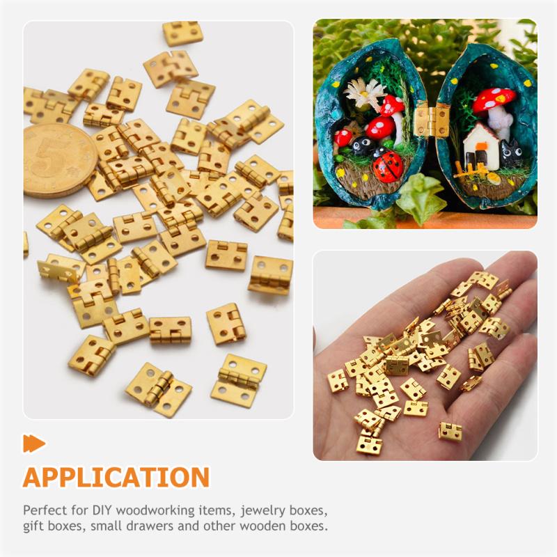 30 Stück Mini Scharnier Kleine Scharniere Miniatur Holzpuppenhaus Kiste Kupfer Schmuckkästen