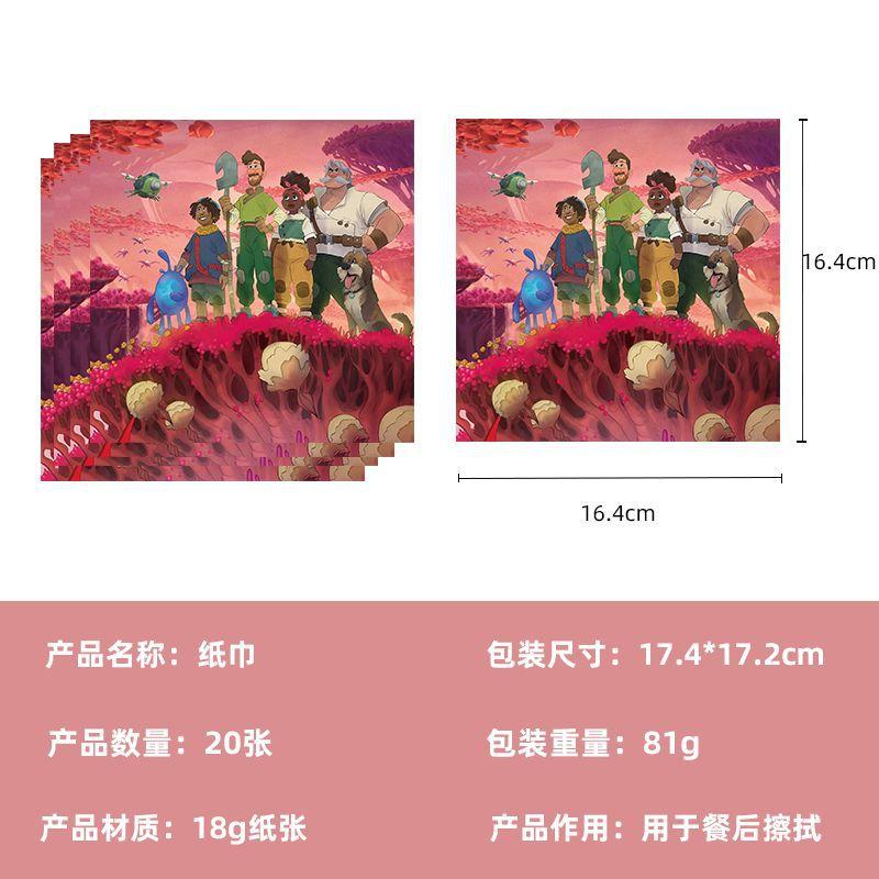 Spot Strange World Paper Plate Paper Cup Paper Towel Banner Balloon Decoration Set Party Arrangement Supplies