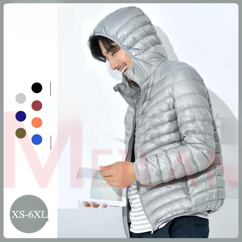 Rozmiar Plus 6XL Kurtka puchowa zimowa jesienna i zimowa męska krótka lekka biznesowa moda z kapturem gruba puch kaczy biały męska kurtka