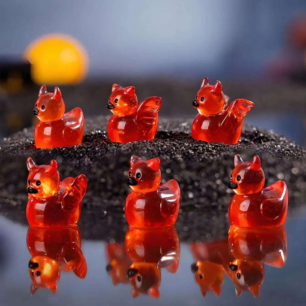 10/20Pcs Luminous Mini Resin Ducks Glow In The Dark Cool Style Mini Duck Figures For Diy Fairy Garden Micro Landscape Aquarium