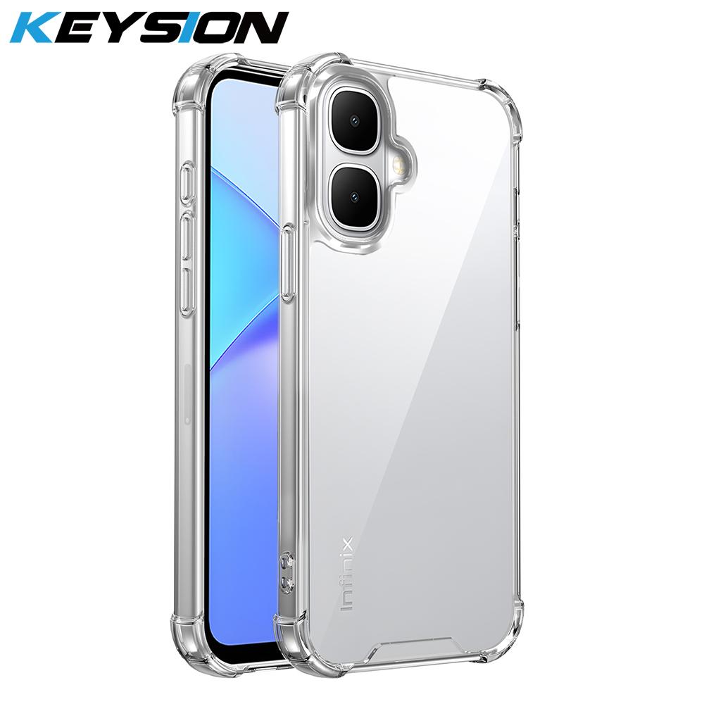 

KEYSION Four-Corners Shockproof Transparent Case for Infinix Smart 10 Soft TPU+PC Clear Phone Cover for TECNO Spark Go 2 Pop 10 for Tecno Pop 10 чистый