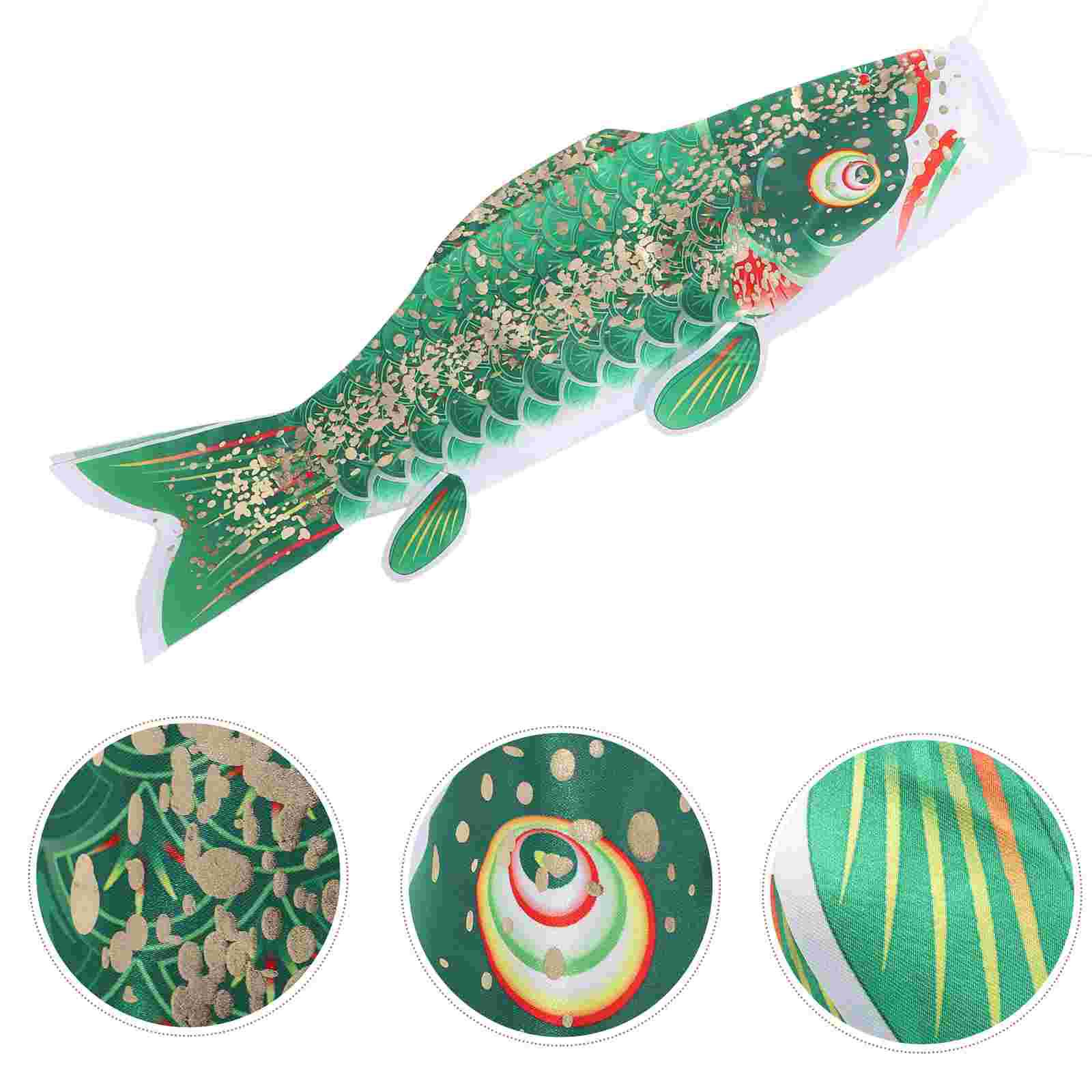 

Carp Flag Decoration Japanese Wind Socks Fish Stremers Streamer for outside Koinobori Windsock Ornament зелений
