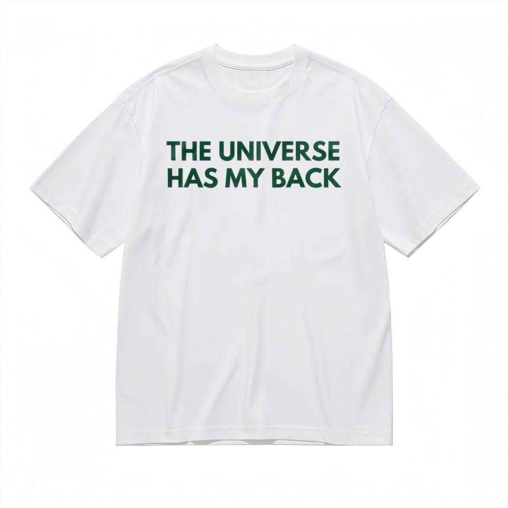 

Women s Oversize T-shirt With Cosmic Affirmation Graphic White 100% Cotton Top M