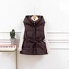 Cotton vest women's short autumn and winter new thickened cotton vest slim-fit hooded belt warm jacket