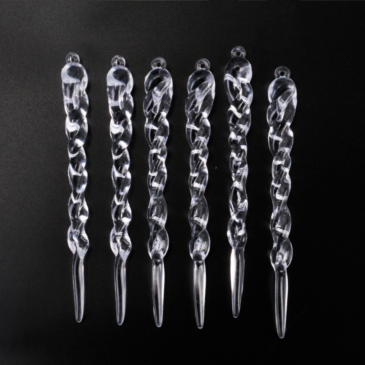 

Прозрачные подвески-сосульки, елочные украшения