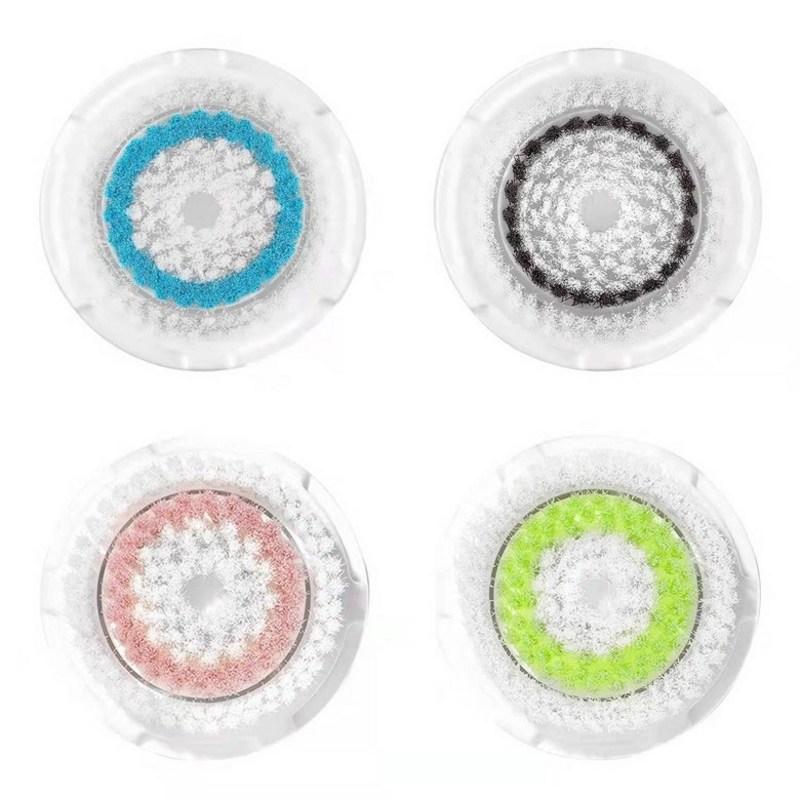 Tête de brosse de remplacement compatible avec Clarisonic Mia 1 2 Fit Alpha Smart Profile Up & Fit (Bleu + Noir + Vert + Rose) (paquet de 4)