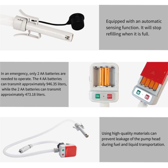Automatic Transfer Universal Pump with Auto-Stop Fuel Portable Gas Can Electric