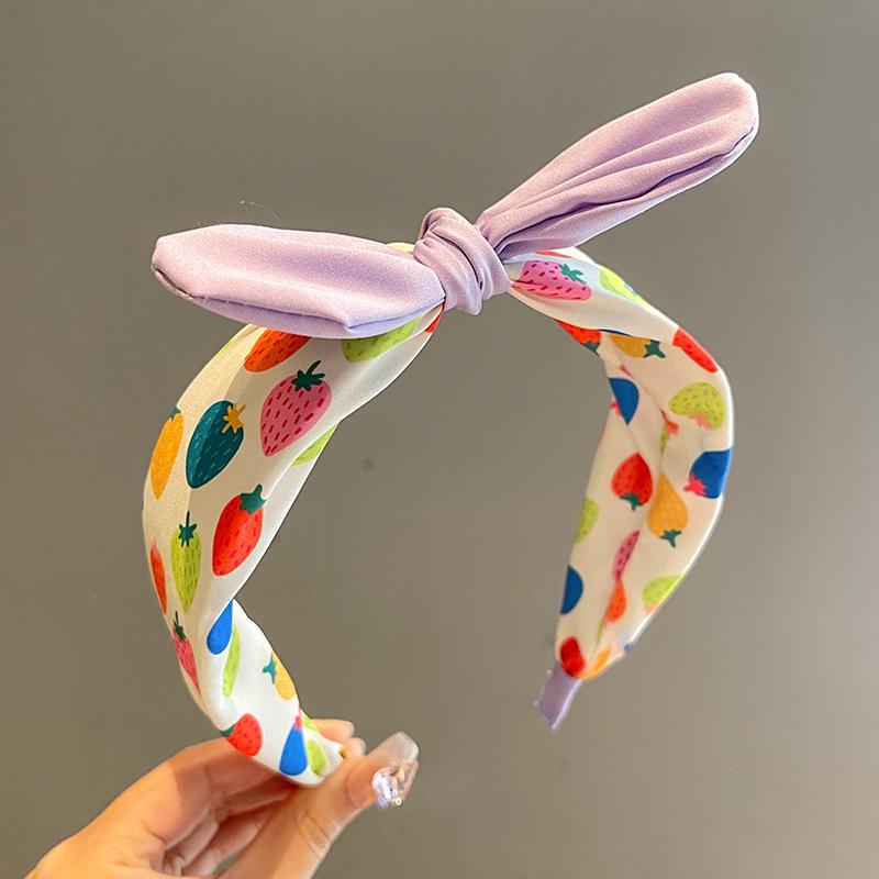 Koreanische Version Kinder Obst Cartoon Schleife Stirnband Mädchen Dreidimensionale Hasenohren Haarnadel Süßes Mädchen Breitkrempiges Stirnband