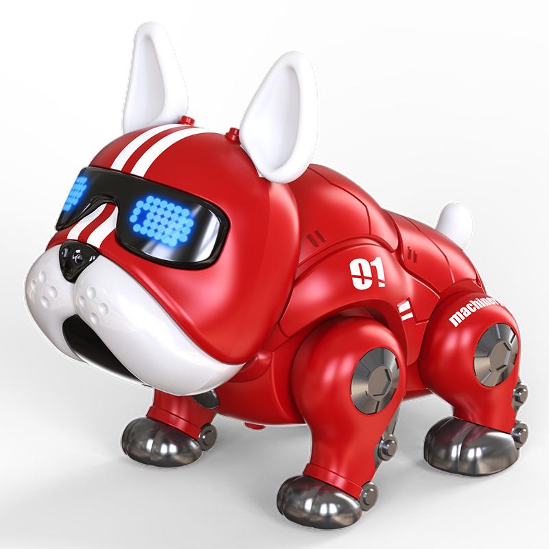 Dance Music Bulldog Robot Intelligent Interactive Dog Including Light Playthings Ideal For Children Children Early Education Infant Toy Boys Girl